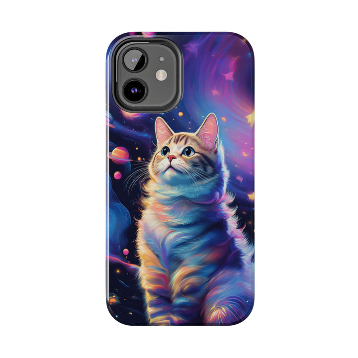 Cosmic Cat Tough Phone Case – Stellar Protection for Your Device