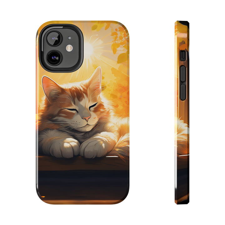 Sunlit Cat Tough Phone Case – Warmth and Protection in One