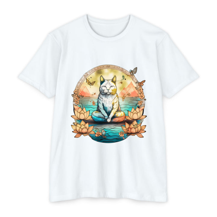 Zen Cat T-Shirt - Tranquil Lotus Meditation