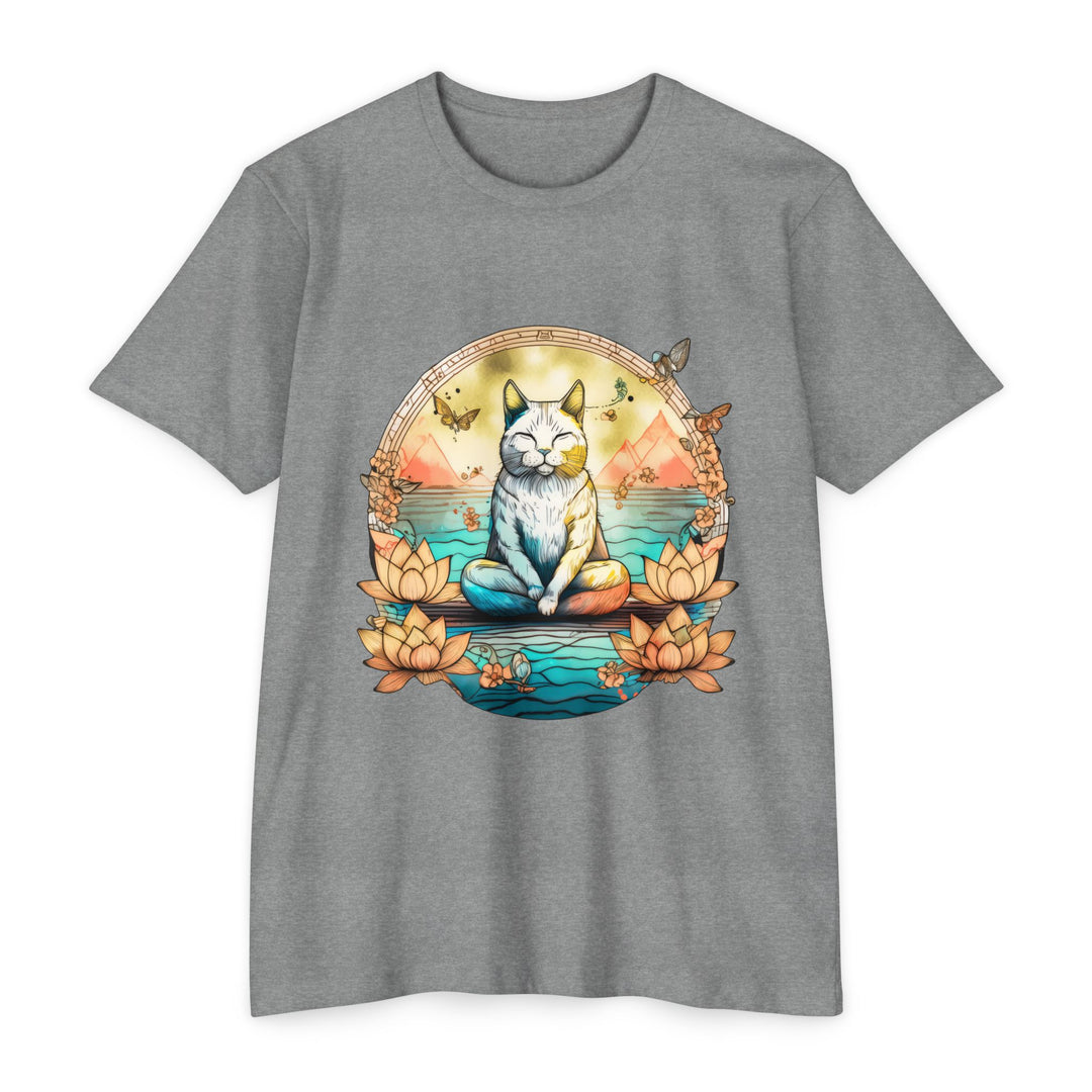 Zen Cat T-Shirt - Tranquil Lotus Meditation