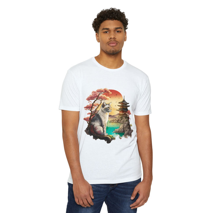 Zen Garden Cat Top - Unisex Serene Landscape T-Shirt