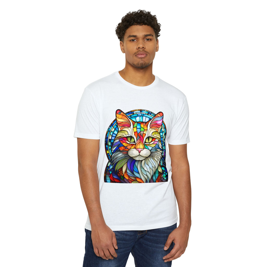 Stained Glass Cat T-Shirt - Kaleidoscope Cat Magic