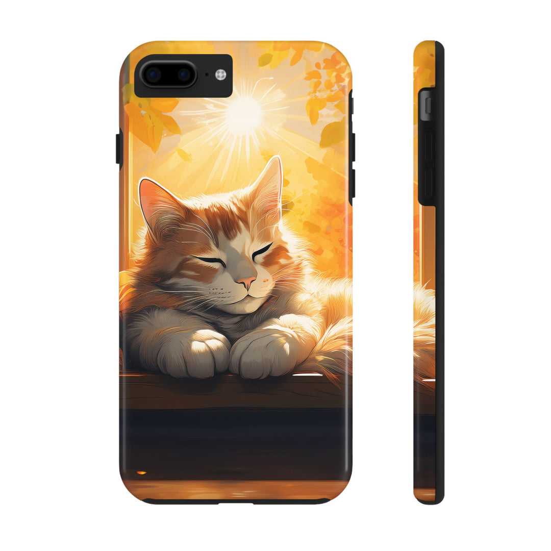 Sunlit Cat Tough Phone Case – Warmth and Protection in One