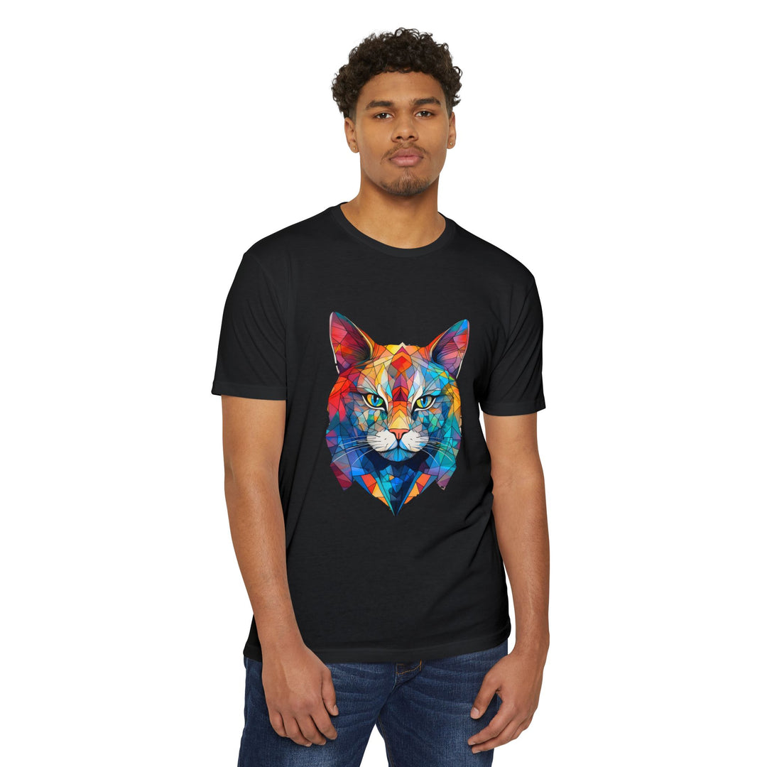 Kaleidoscope Cat Top - Unisex Ultra-Soft CVC Jersey T-Shirt