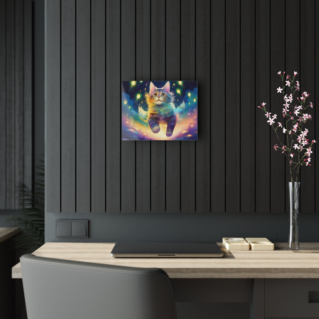 Celestial Chase – Cat Among the Stars Acrylic Print