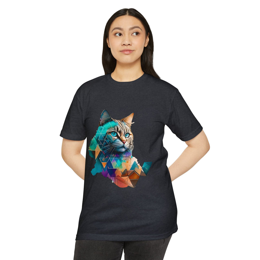 Geometric Illusions Cat Top - Unisex Abstract Art T-Shirt