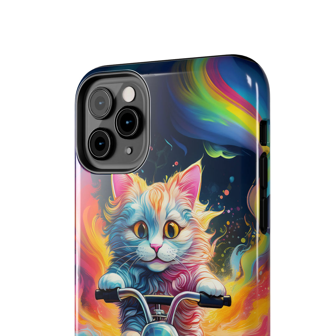 Motorbike Cat Tough Phone Case – Bold Protection with a Dash of Adventure