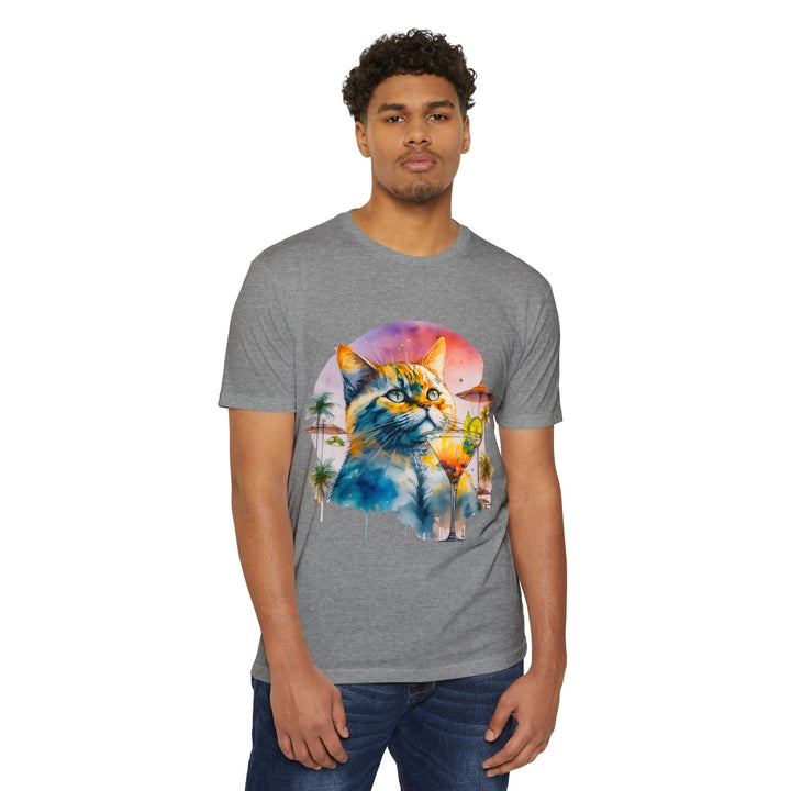 Tropical Feline Bliss Art Top - Vacation Vibes Cat Design