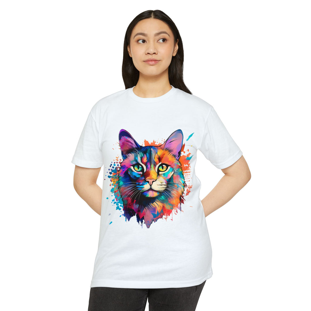 Colorful Cat Portrait Shirt - Abstract Feline Art