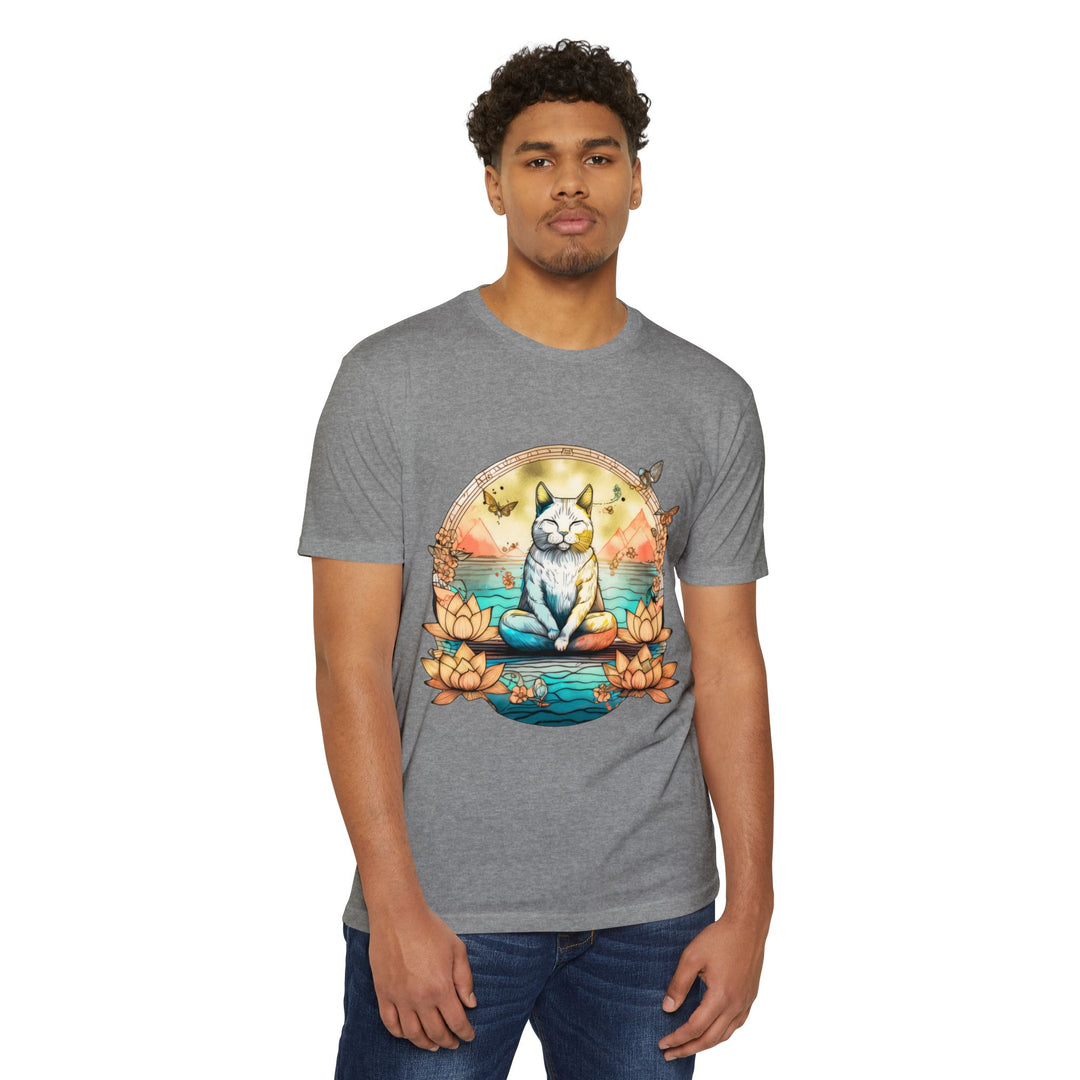 Zen Cat T-Shirt - Tranquil Lotus Meditation