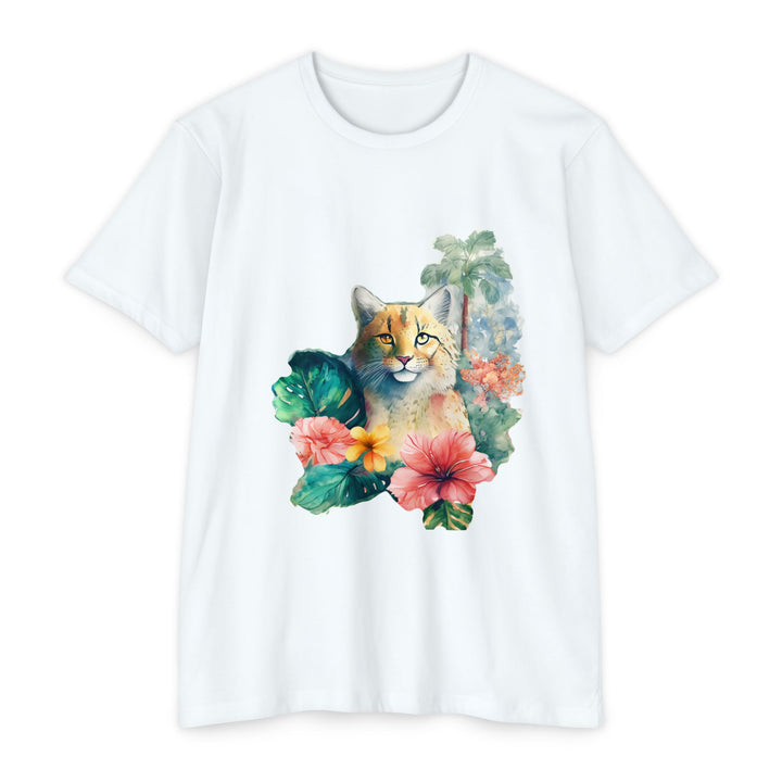 Tropical Feline Paradise Shirt - Exotic Cat in Floral Bliss