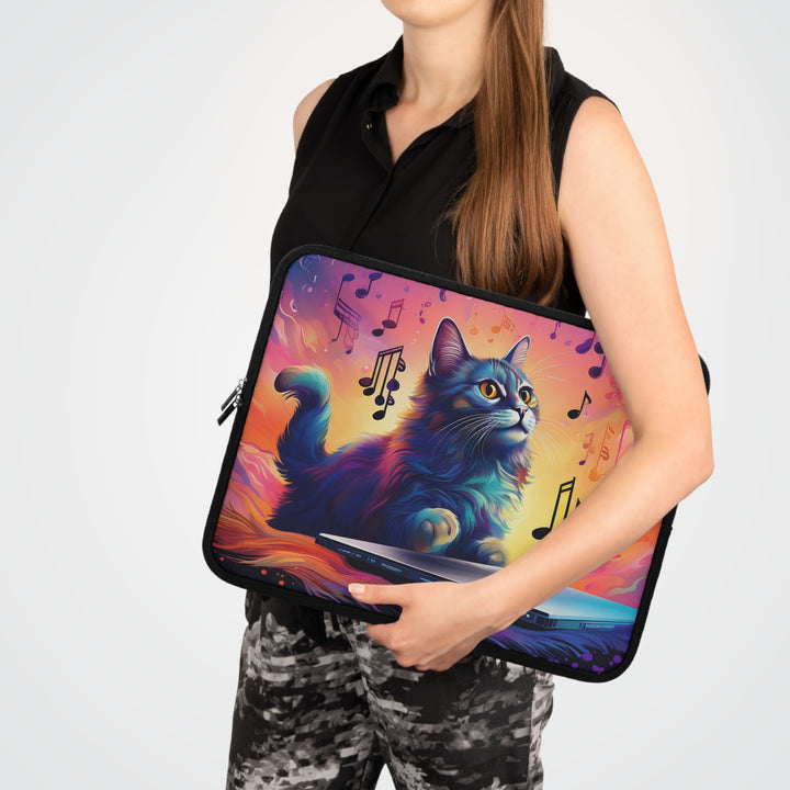 Feline Composer: Musical Inspiration Laptop Sleeve