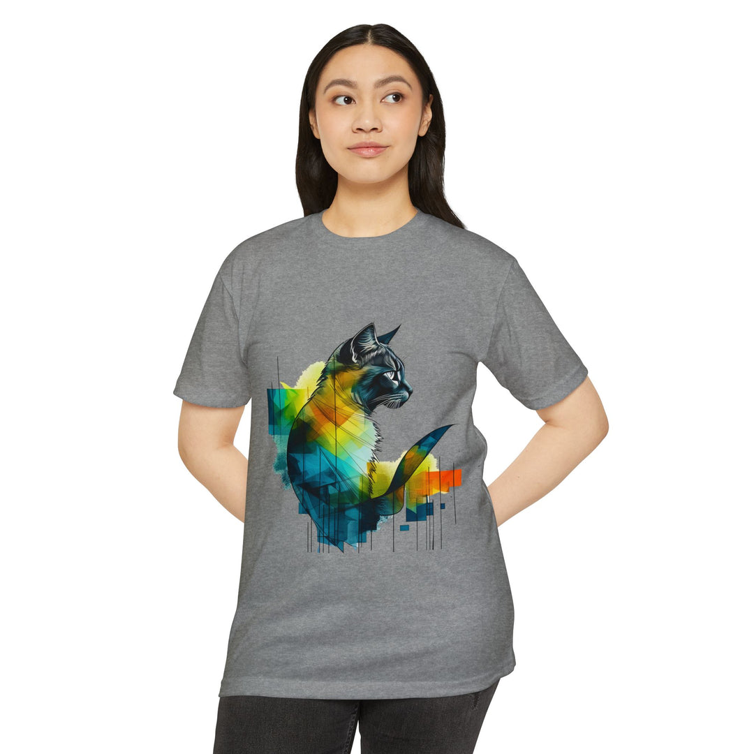 Spectral Cat Silhouette Top - Unisex Abstract Art T-Shirt