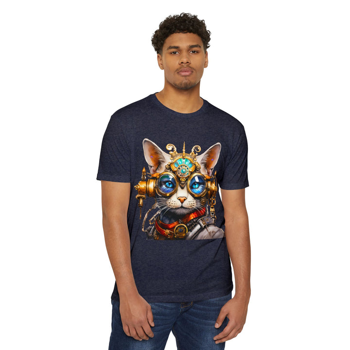 Steampunk Cat Art Shirt - Mechanical Feline Fantasy