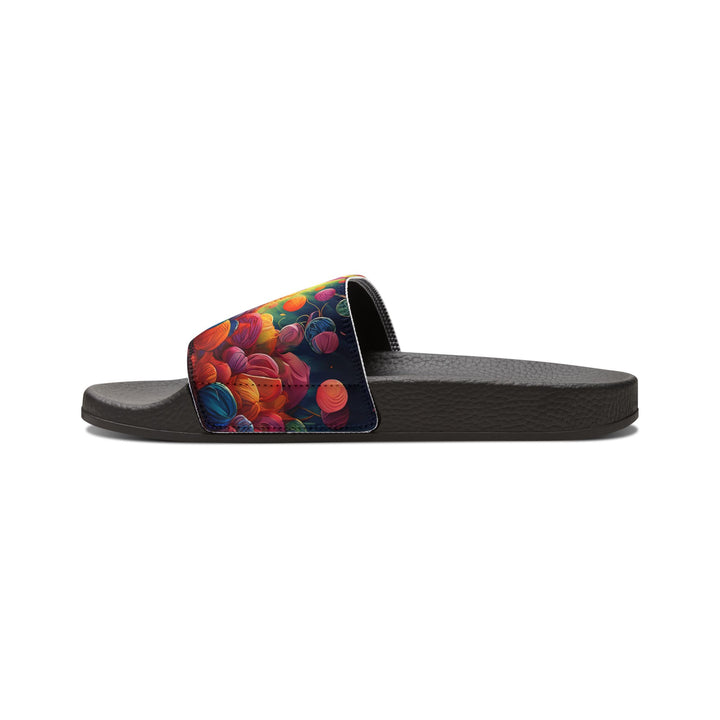 Vibrant Cat Yarn Kids Slide Sandals – Durable Comfort for Summer Adventures