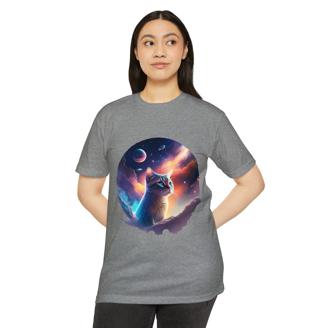 Galactic Cat Gaze Shirt - Celestial Wonders Design