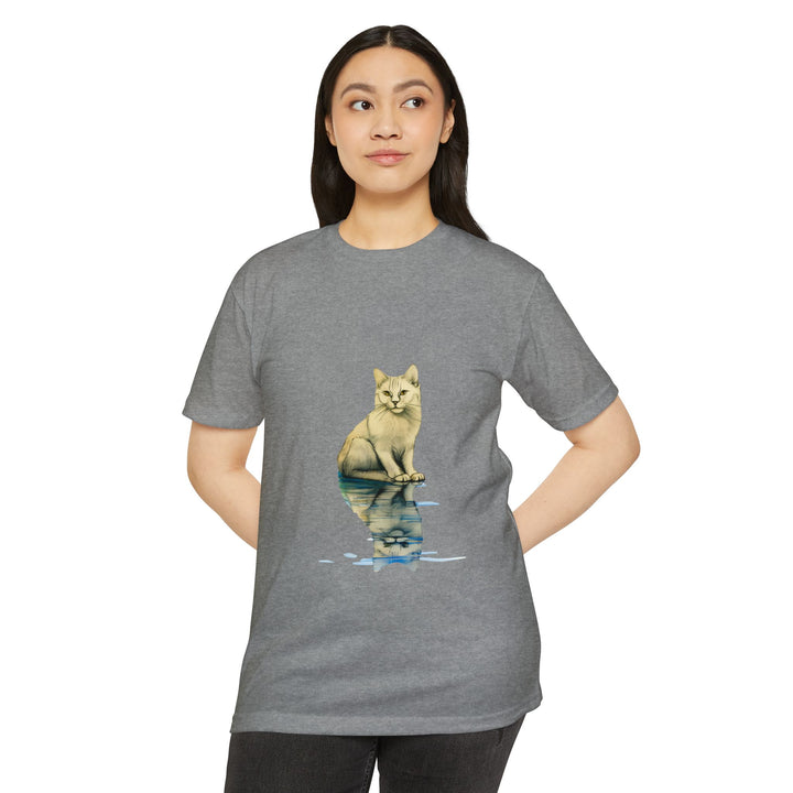 Reflective Feline T-Shirt - Subtle Cat Art