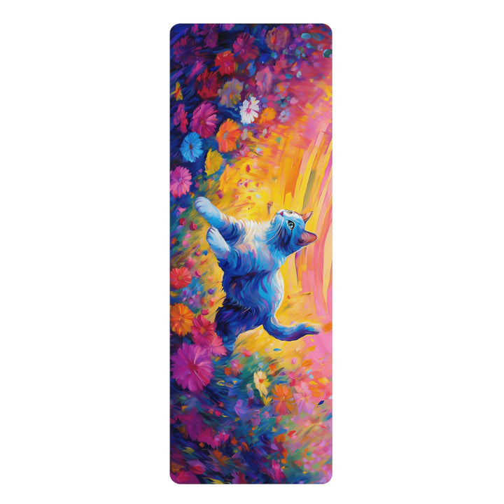 Blossom Cat Yoga Mat – Flow Through Fields of Floral Bliss