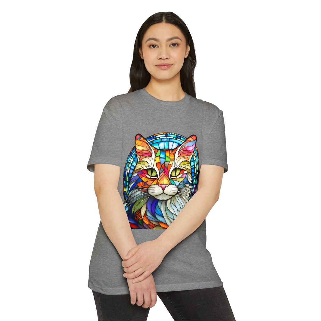 Stained Glass Cat T-Shirt - Kaleidoscope Cat Magic