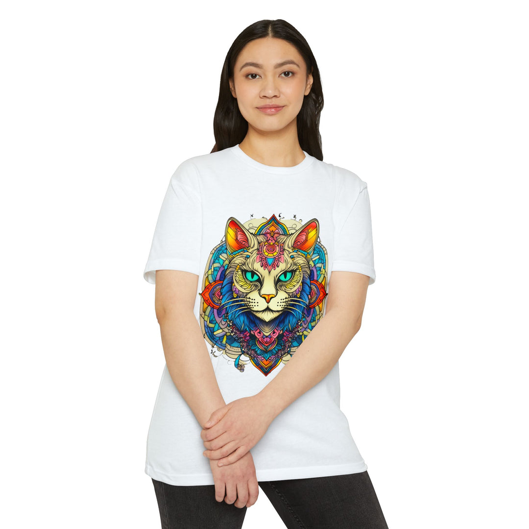 Mystic Mandala Cat Top - Unisex Spiritual Art T-Shirt