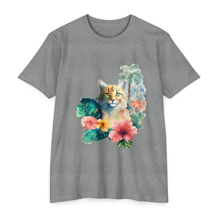 Tropical Feline Paradise Shirt - Exotic Cat in Floral Bliss