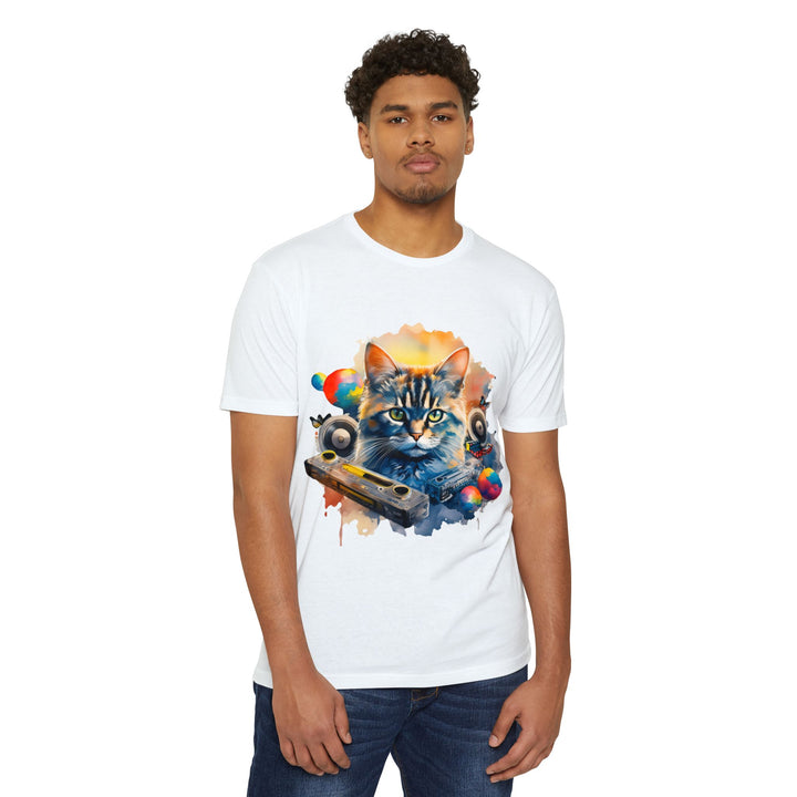 Retro Beats Feline Top - Stylish Unisex T-Shirt