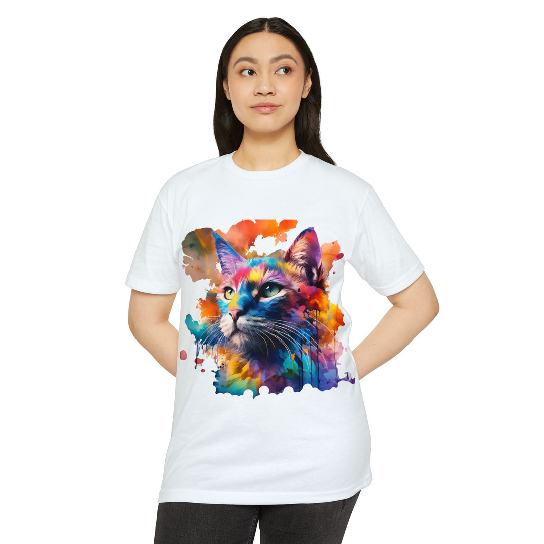 Cosmic Cat T-Shirt - Feline Nebula Art