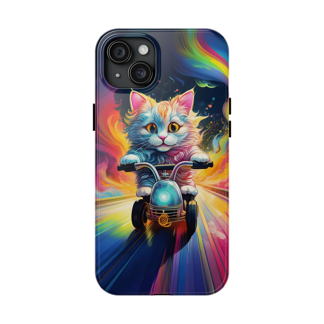 Motorbike Cat Tough Phone Case – Bold Protection with a Dash of Adventure