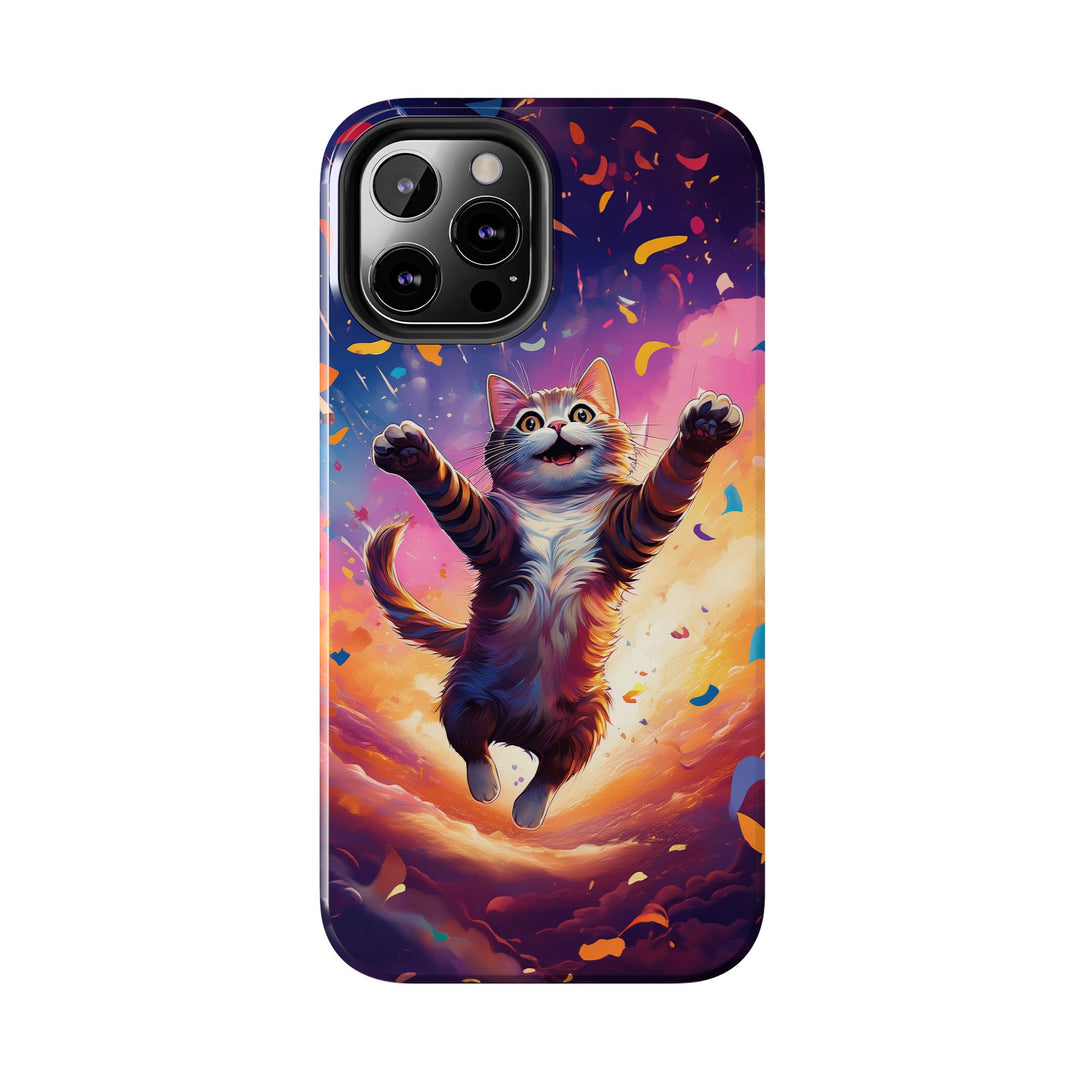 Celebration Cat Tough Phone Case – Bold Protection with a Burst of Fun