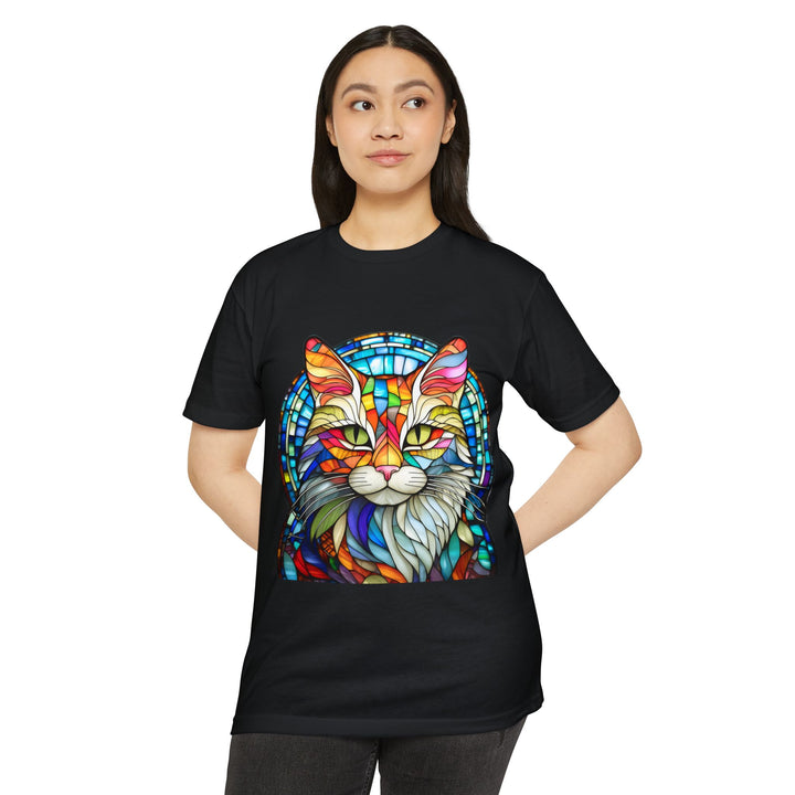 Stained Glass Cat T-Shirt - Kaleidoscope Cat Magic