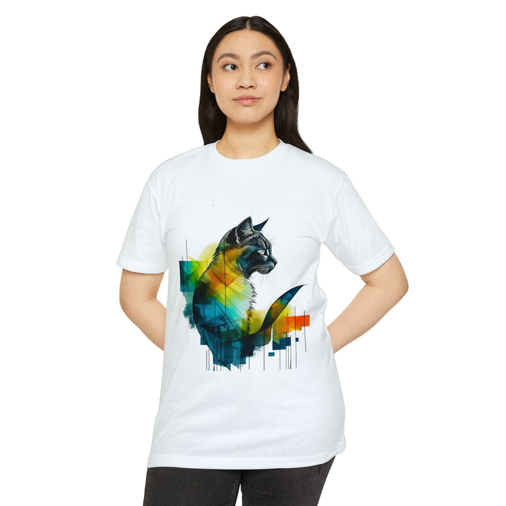 Spectral Cat Silhouette Top - Unisex Abstract Art T-Shirt