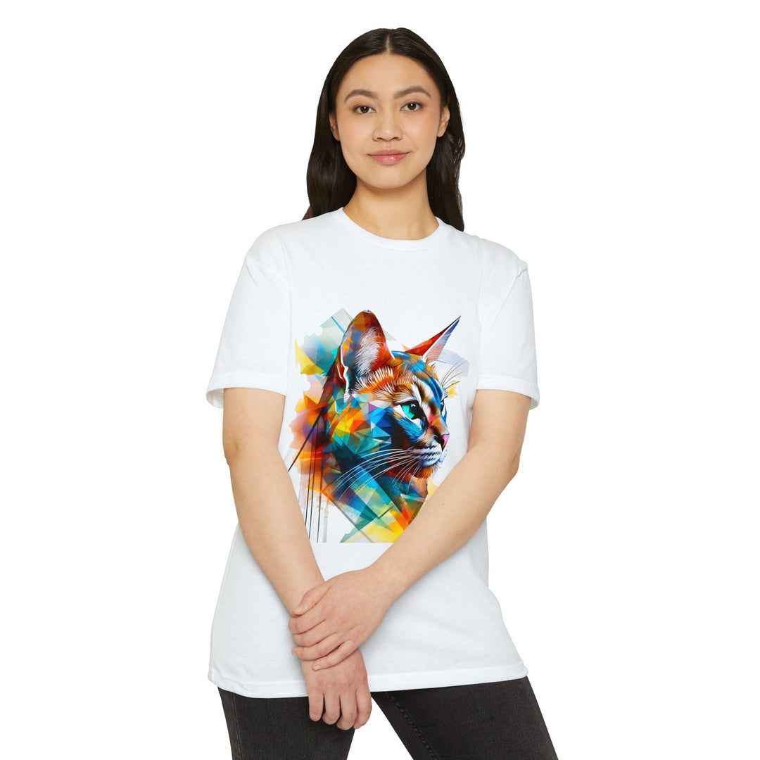 Kaleidoscope Vision Cat Top - Unisex Geometric Art T-Shirt