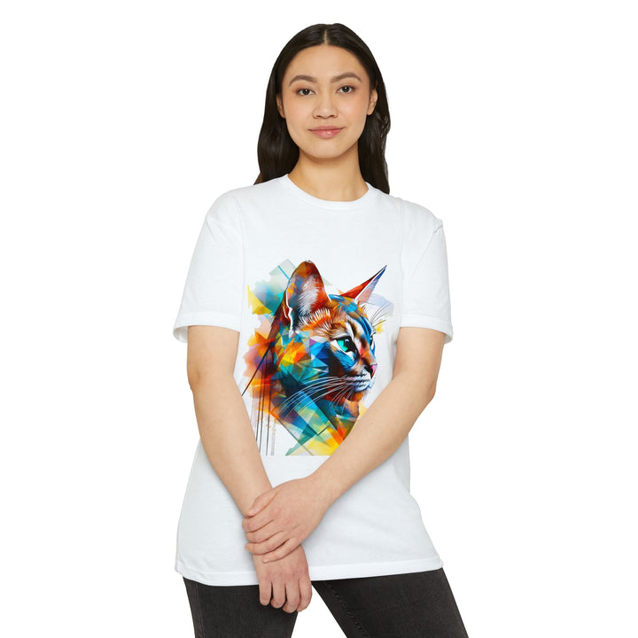 Kaleidoscope Vision Cat Top - Unisex Geometric Art T-Shirt