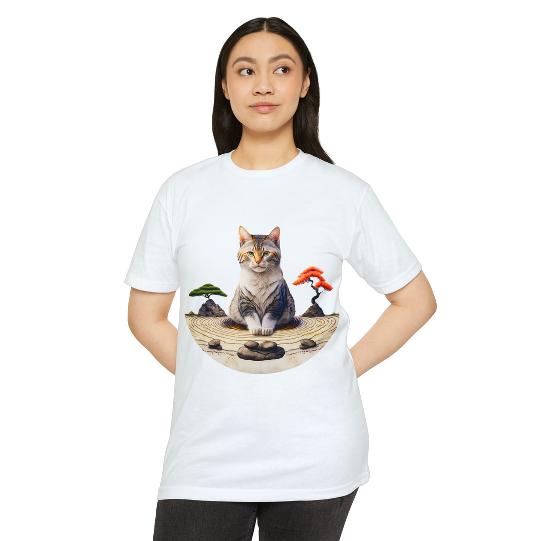 Zen Garden Cat Shirt - Tranquil Feline Art Design