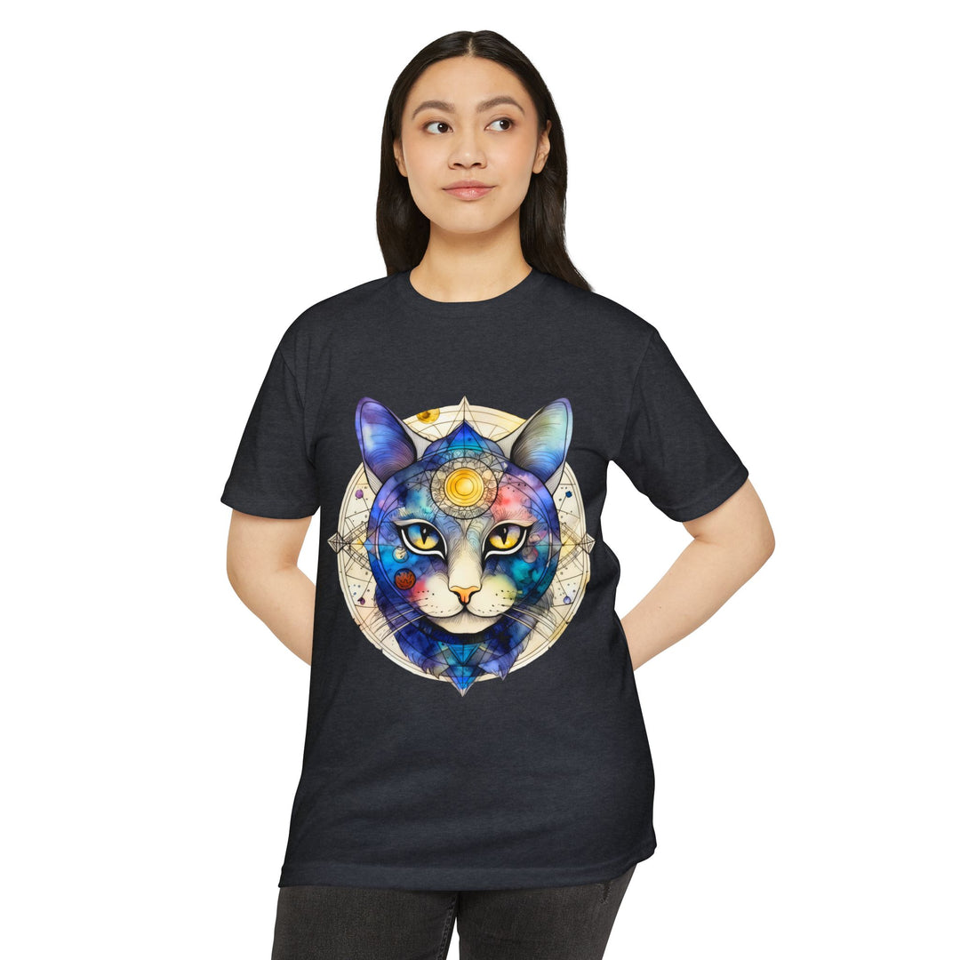 Cosmic Cat Universe Top - Galactic Feline Artistry