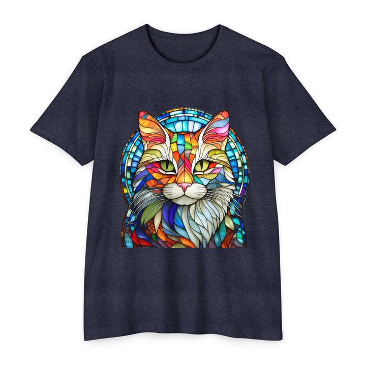 Stained Glass Cat T-Shirt - Kaleidoscope Cat Magic