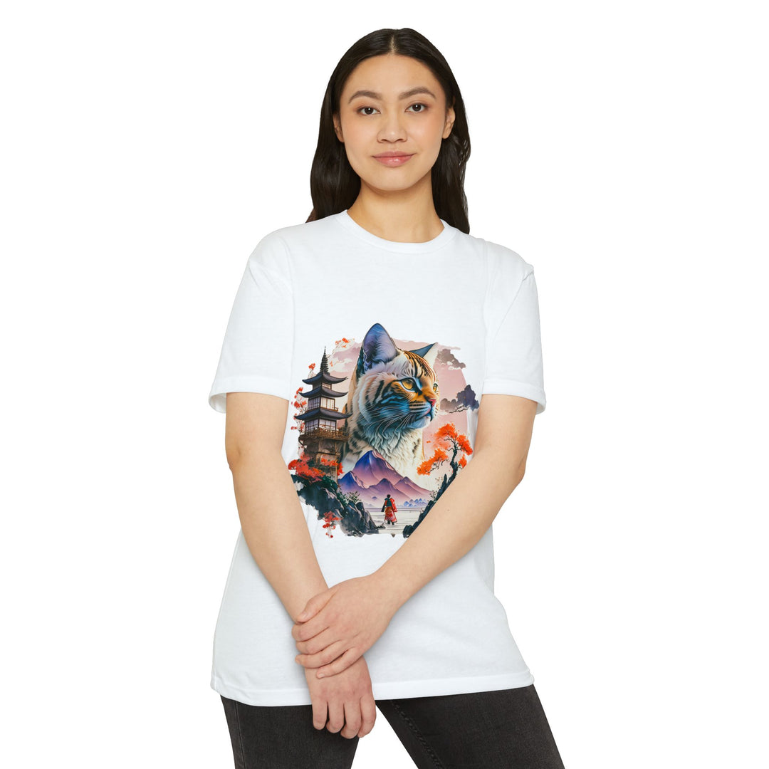 Samurai Spirit Cat Top - Unisex Traditional Art T-Shirt