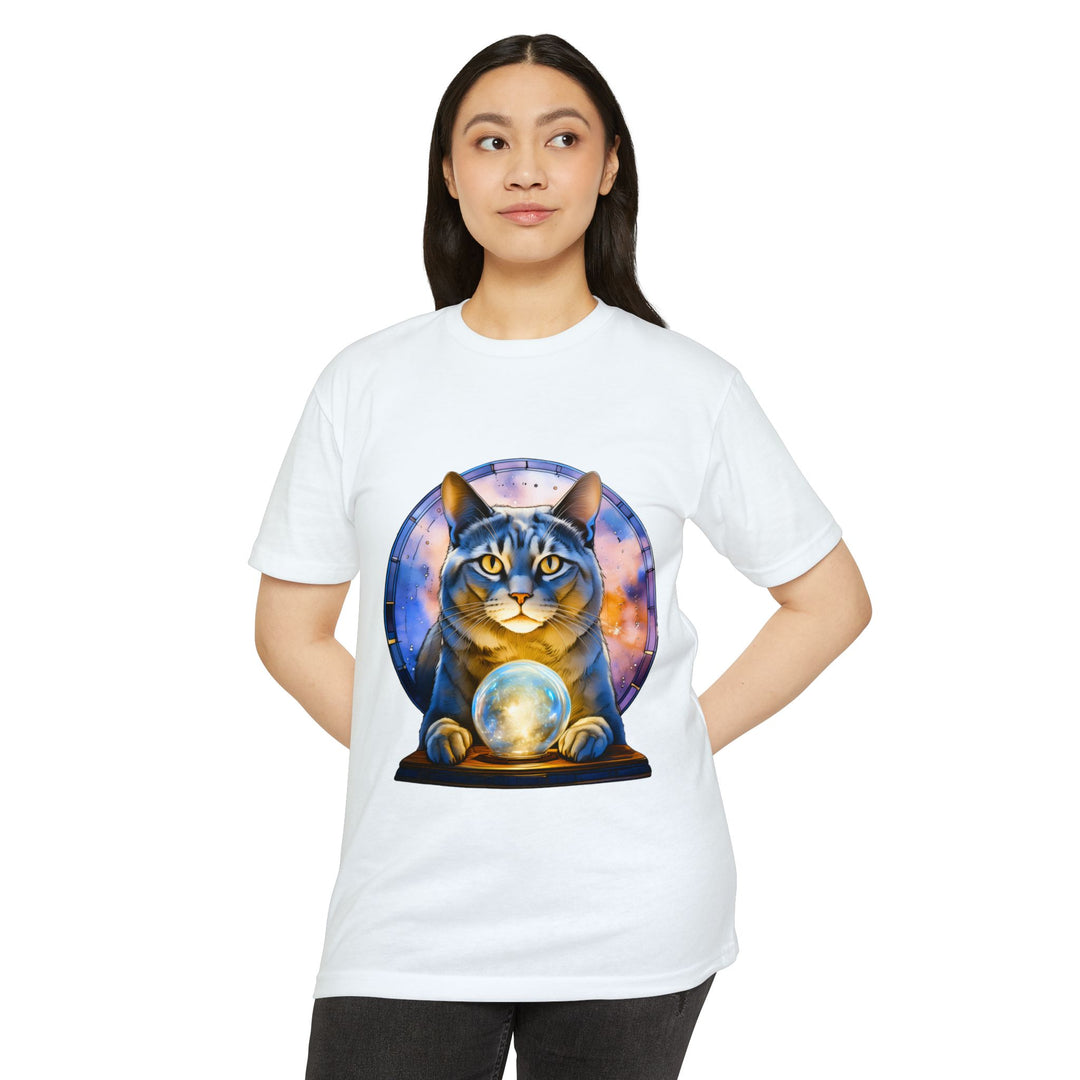 Mystical Cat with Crystal Ball Shirt - Enigmatic Feline Charm