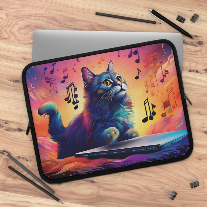 Feline Composer: Musical Inspiration Laptop Sleeve