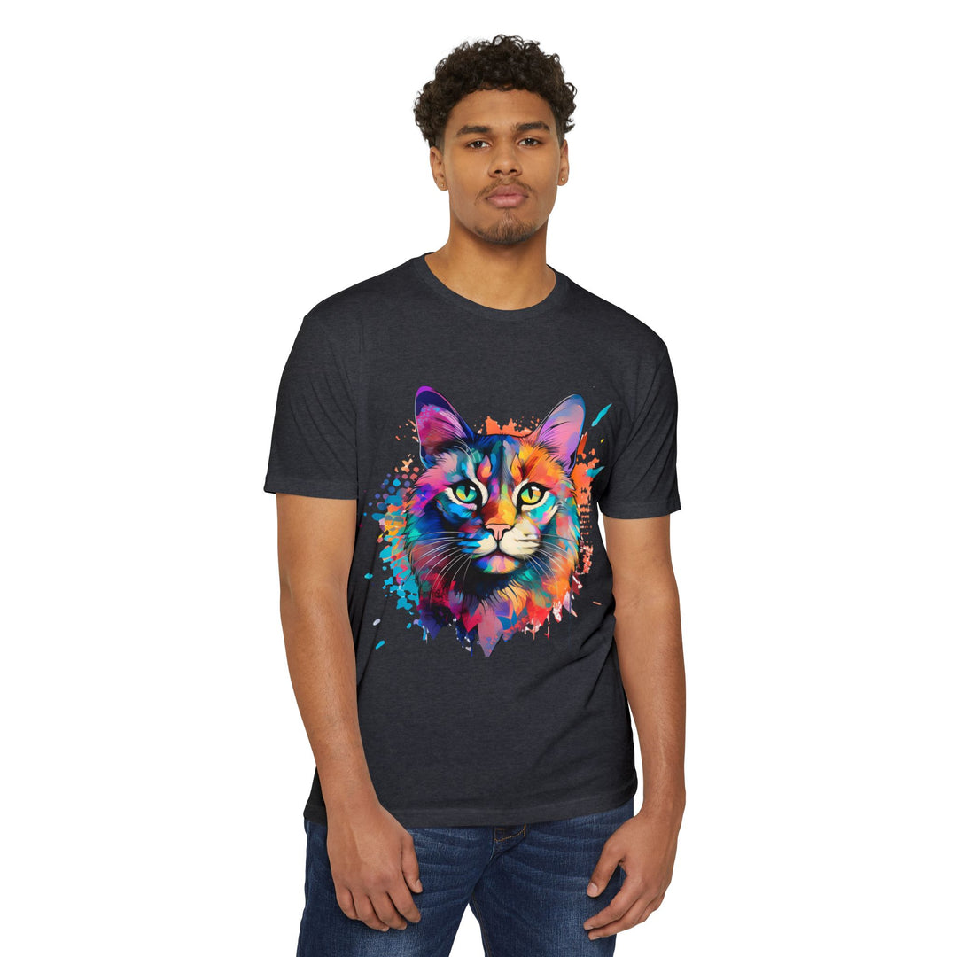 Colorful Cat Portrait Shirt - Abstract Feline Art