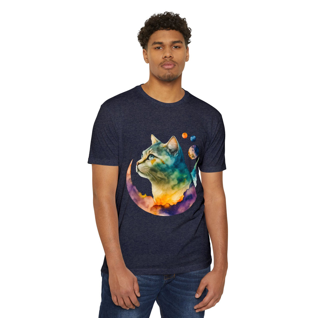 Lunar Cat Shirt - Celestial Feline Art Design