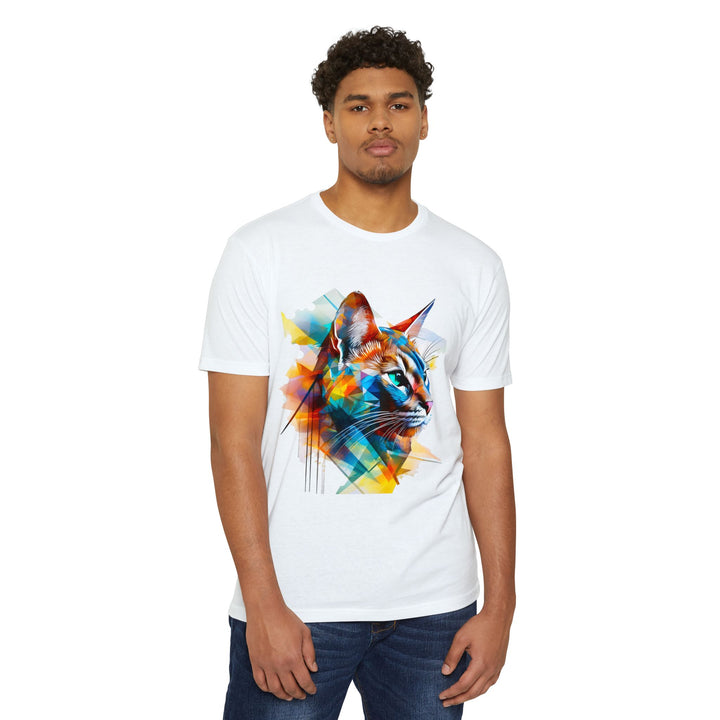 Kaleidoscope Vision Cat Top - Unisex Geometric Art T-Shirt