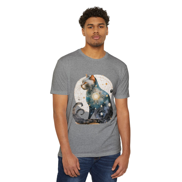 Cosmic Feline Elegance Top - Celestial Cat Art