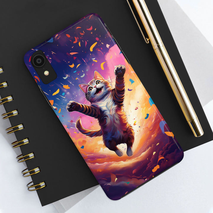 Celebration Cat Tough Phone Case – Bold Protection with a Burst of Fun