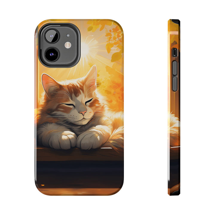 Sunlit Cat Tough Phone Case – Warmth and Protection in One