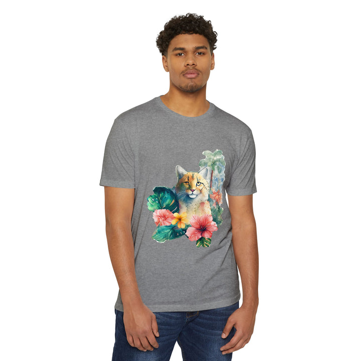 Tropical Feline Paradise Shirt - Exotic Cat in Floral Bliss