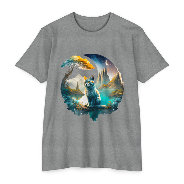 Celestial Watch Cat Top - Unisex Mystical Scenery T-Shirt