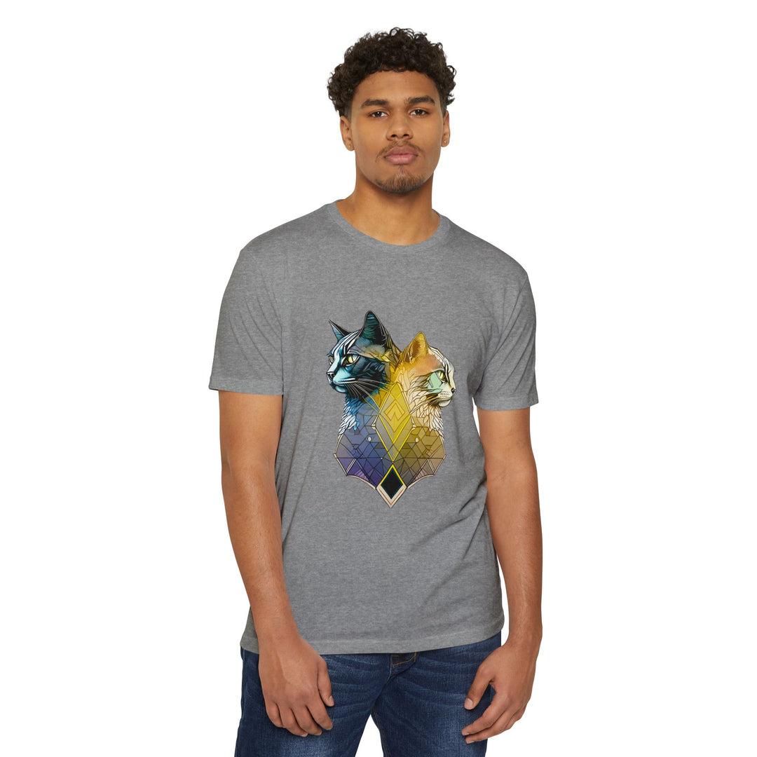 Dual Essence Cat Top - Unisex Modern Art T-Shirt