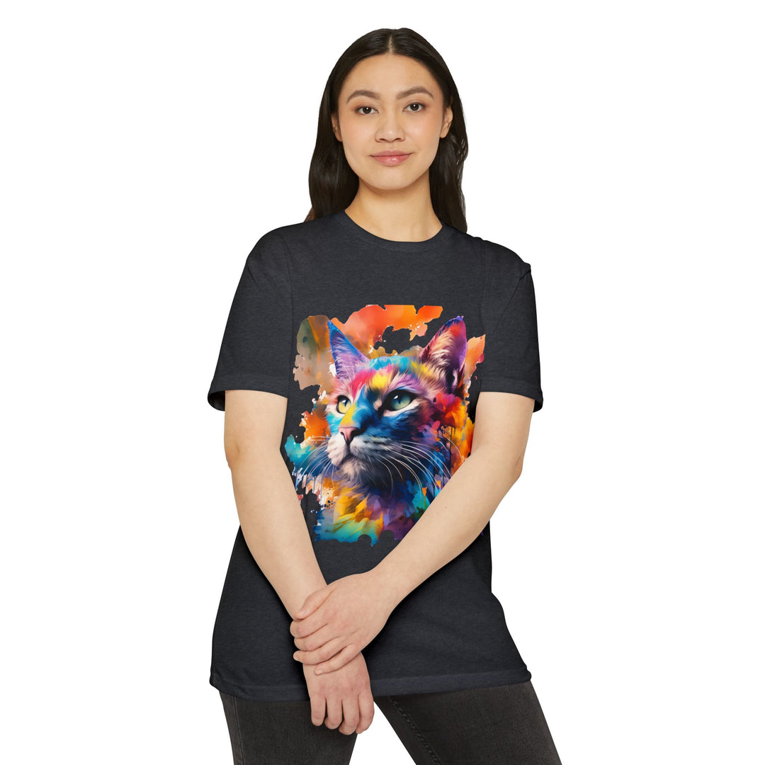 Cosmic Cat T-Shirt - Feline Nebula Art