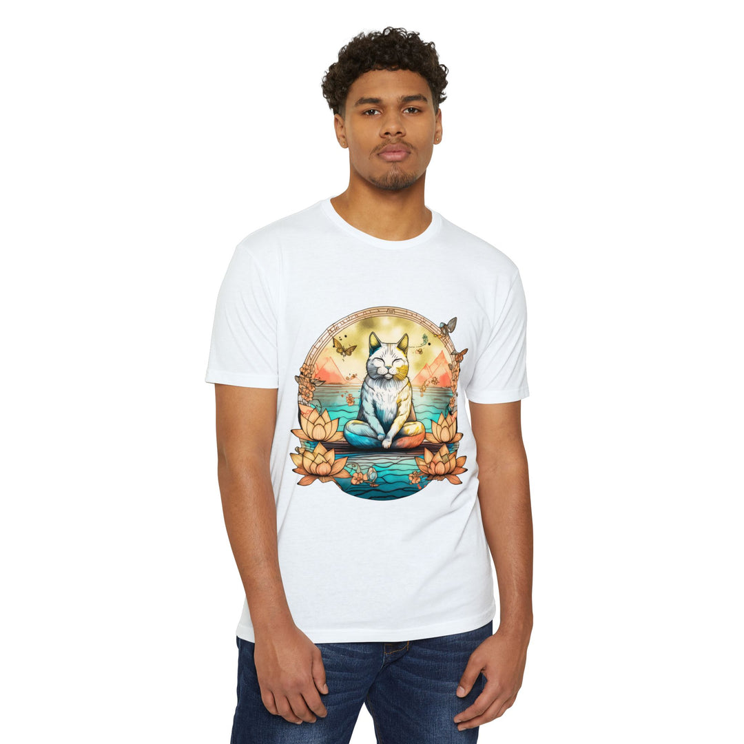 Zen Cat T-Shirt - Tranquil Lotus Meditation